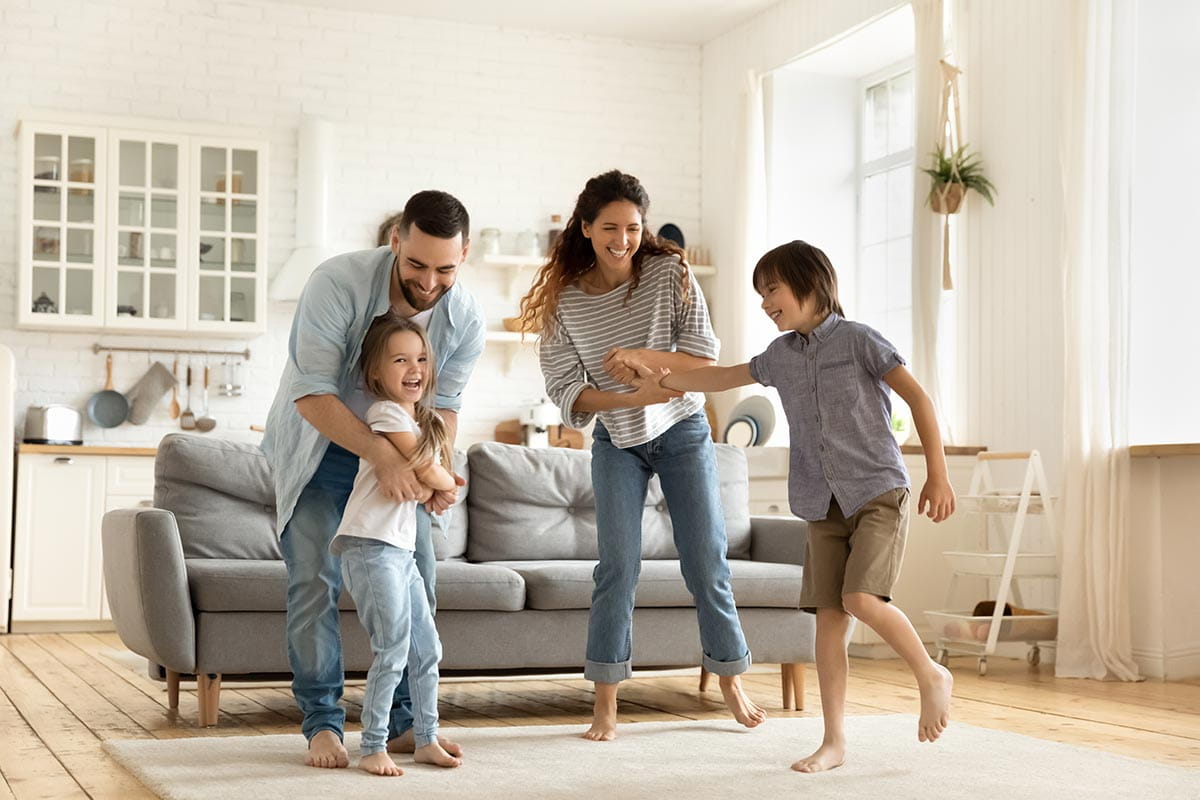 Family in their home
